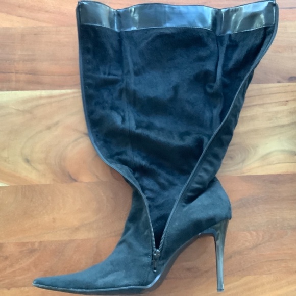 Black suede fabric boots size 39 - Picture 6 of 10